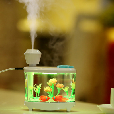 New Arrival Upgrade Version Mini Fish Tank Humidifier USB Anion Soothing Colorful Light Humidifier