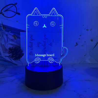 Bedroom Desktop Table Lamp  Decoration DIY Rewritable  3D Night Light Message Board For Home Holiday