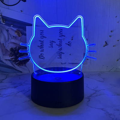 Bedroom Desktop Table Lamp  Decoration DIY Rewritable  3D Night Light Message Board For Home Holiday