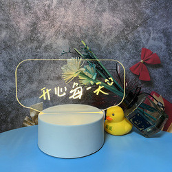 Bedroom Desktop Table Lamp  Decoration DIY Rewritable  3D Night Light Message Board For Home Holiday
