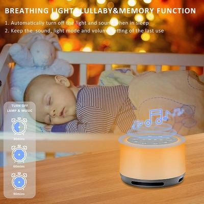 White Noise Nature Sound Sleeping Machine USB Rechargeable Sound Machine Color Night Light For Sleeping and Relaxing