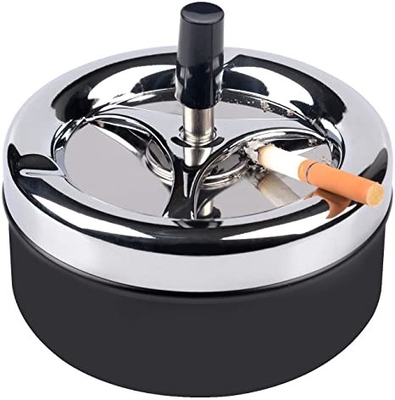 Round Push Down Smokeless Cigarette Ashtray with Spinning Tray