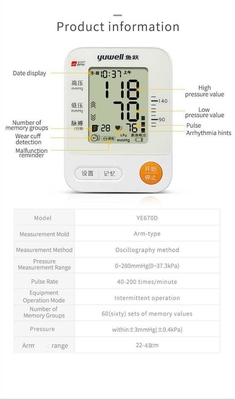 YUWELL Automatic digital blood pressure monitor for measure blood pressure and pulse