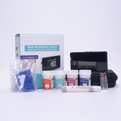 Multi Monitoring System Total Cholesterol Uric Acid Blood Glucose Hemoglobin 4 in 1 Meter