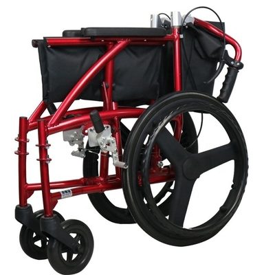 W485 19" lightweight folding detachable manual aluminum transport chair with swing away footrest