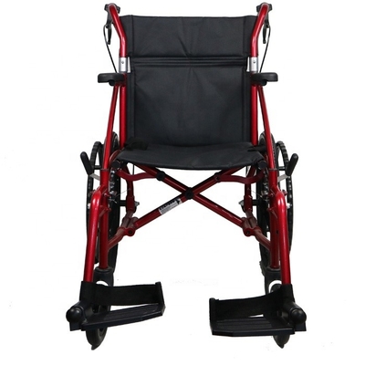 W485 19" lightweight folding detachable manual aluminum transport chair with swing away footrest