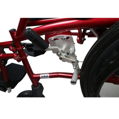 W485 19" lightweight folding detachable manual aluminum transport chair with swing away footrest