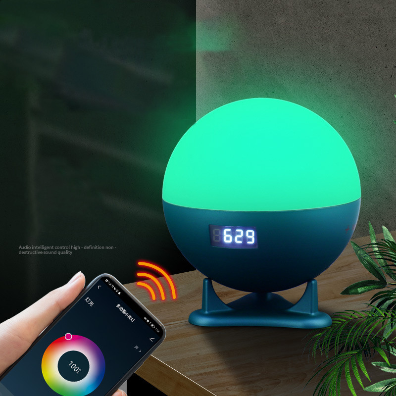 Bedside Smart WIFI APP Control Full Colors Wake Up Table Lamp With Alarm Clock White Noise Touch Sense Wake Up Light