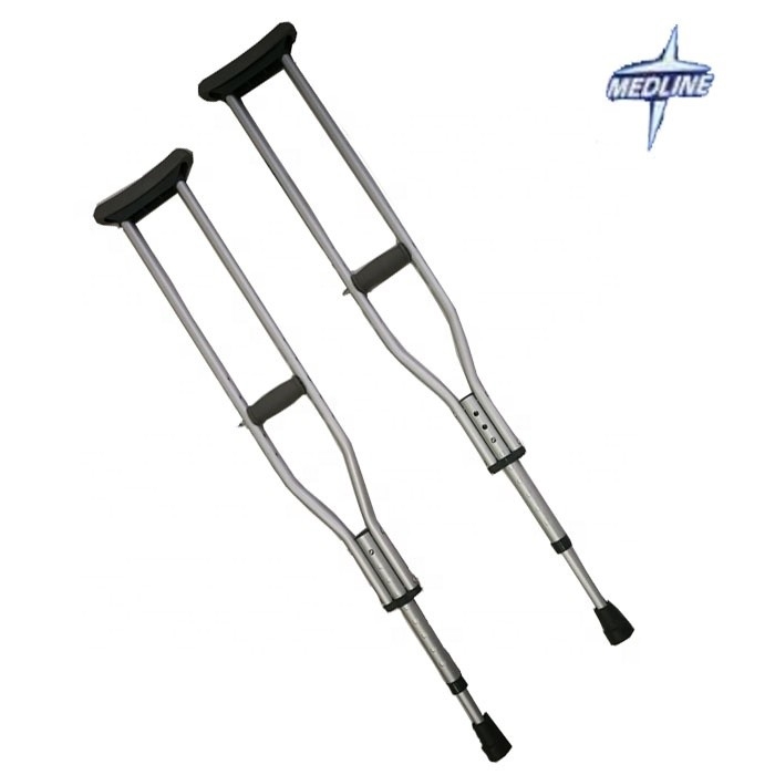 Adjustable Foam Underarm Telescopic Walking Axillary Aluminum Elbow Crutch for Elderly  OEM Medline